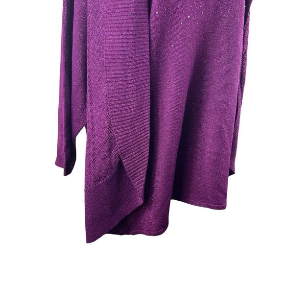 Laura Scott Purple Cardigan Sweater with Draped Front - Picture 6 of 9